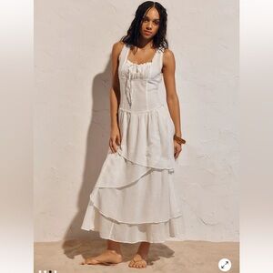 NWT Free People In My Dreams Ruffled Cream Sundress